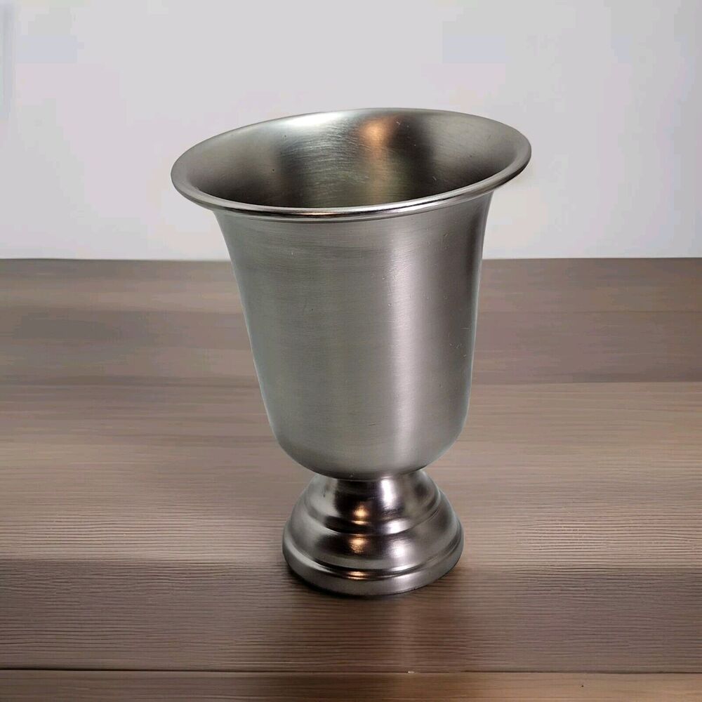 Pottery Barn Siegel Pencil Cup Desktop Holder Stainless Steel Silver Retired